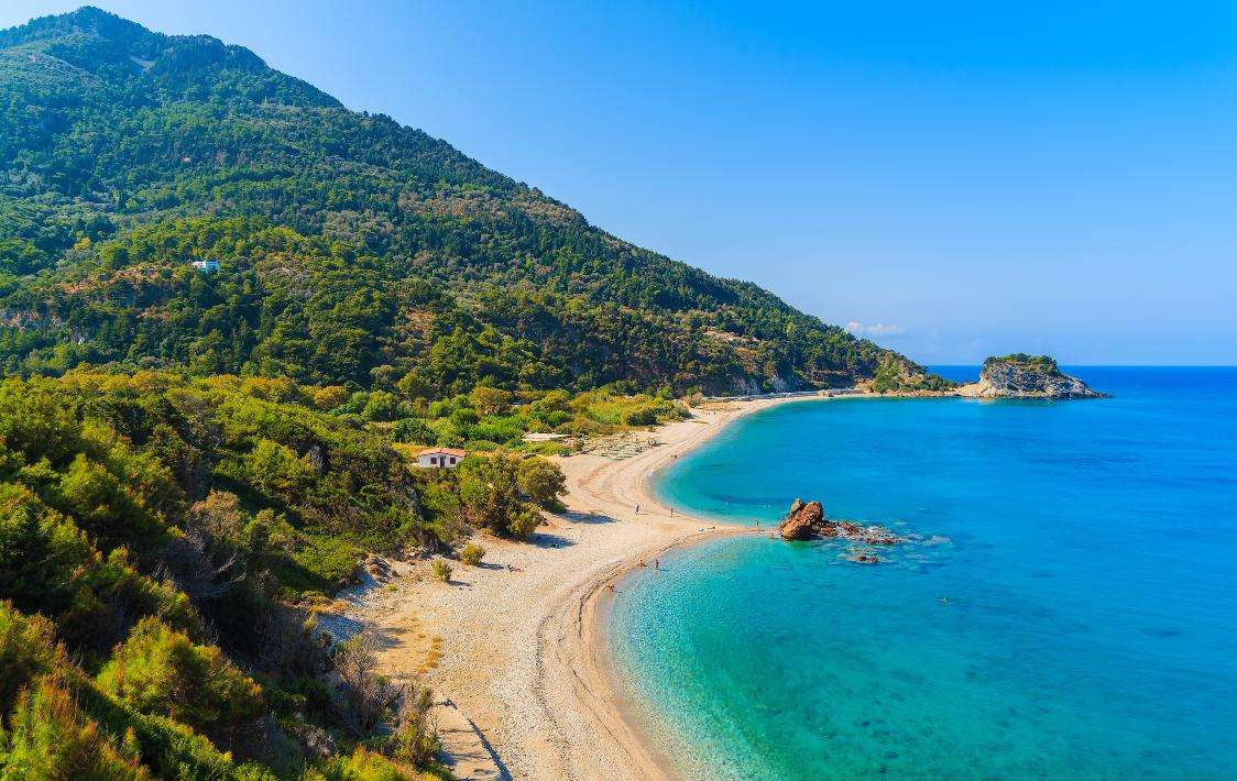 Praia Potami em Samos, Grécia