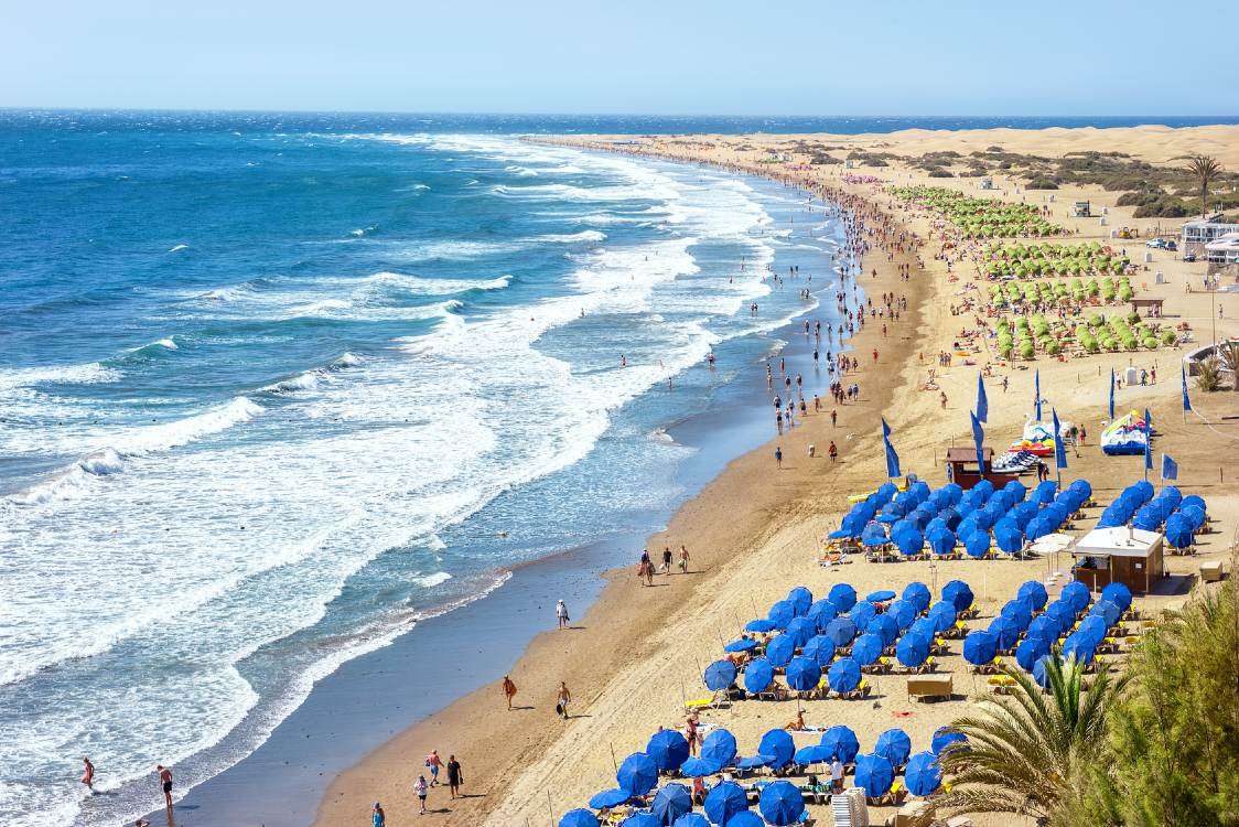 Playa de Maspalomas no Oceano Atlântico