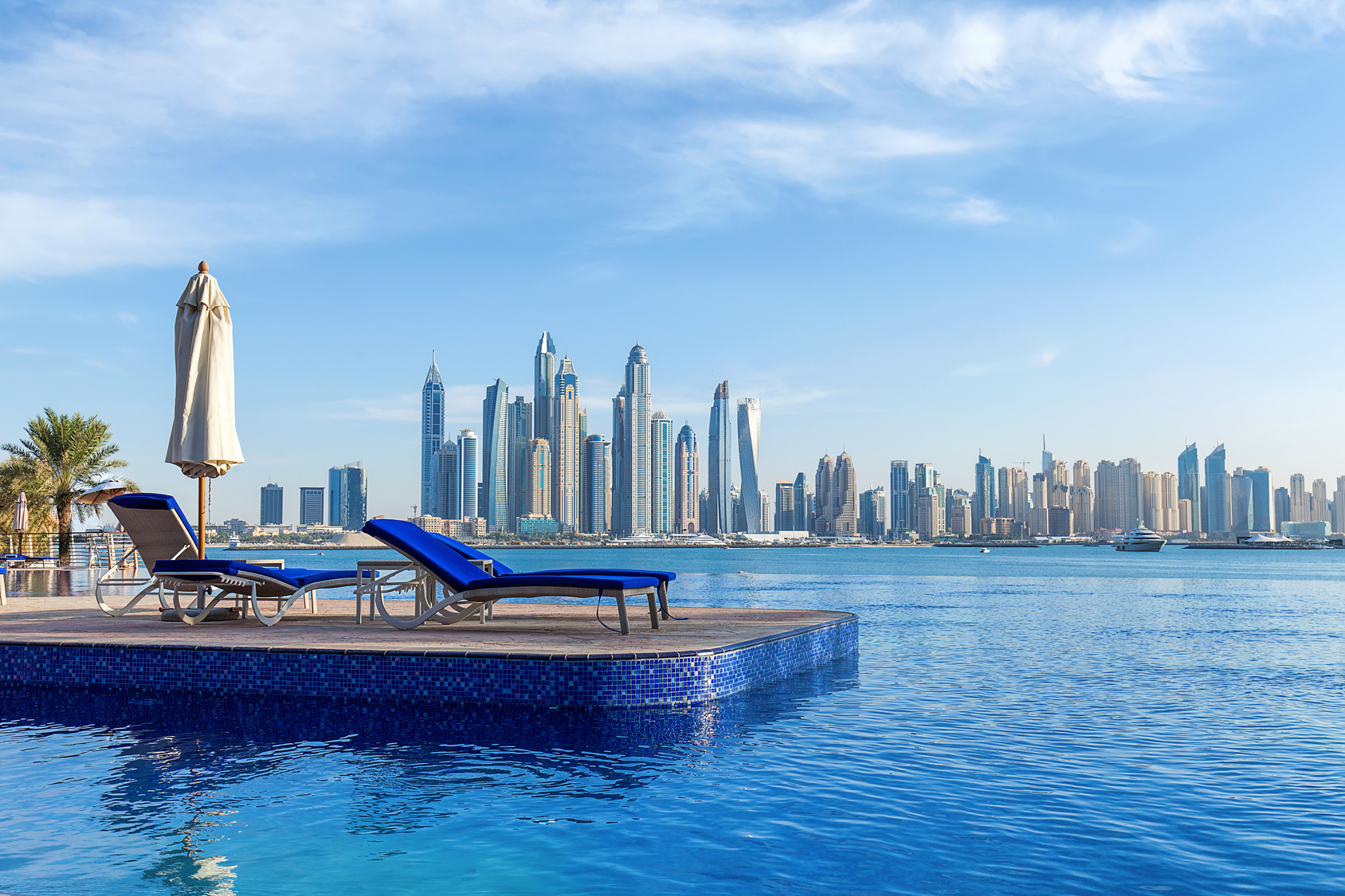 Emiraty Arabskie Panorama Dubaju Z Luksusowego Hotelu 